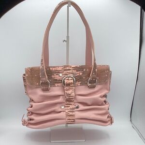 Sondra Roberts Leather Handbag. Color: Pink.  In Pristine Condition